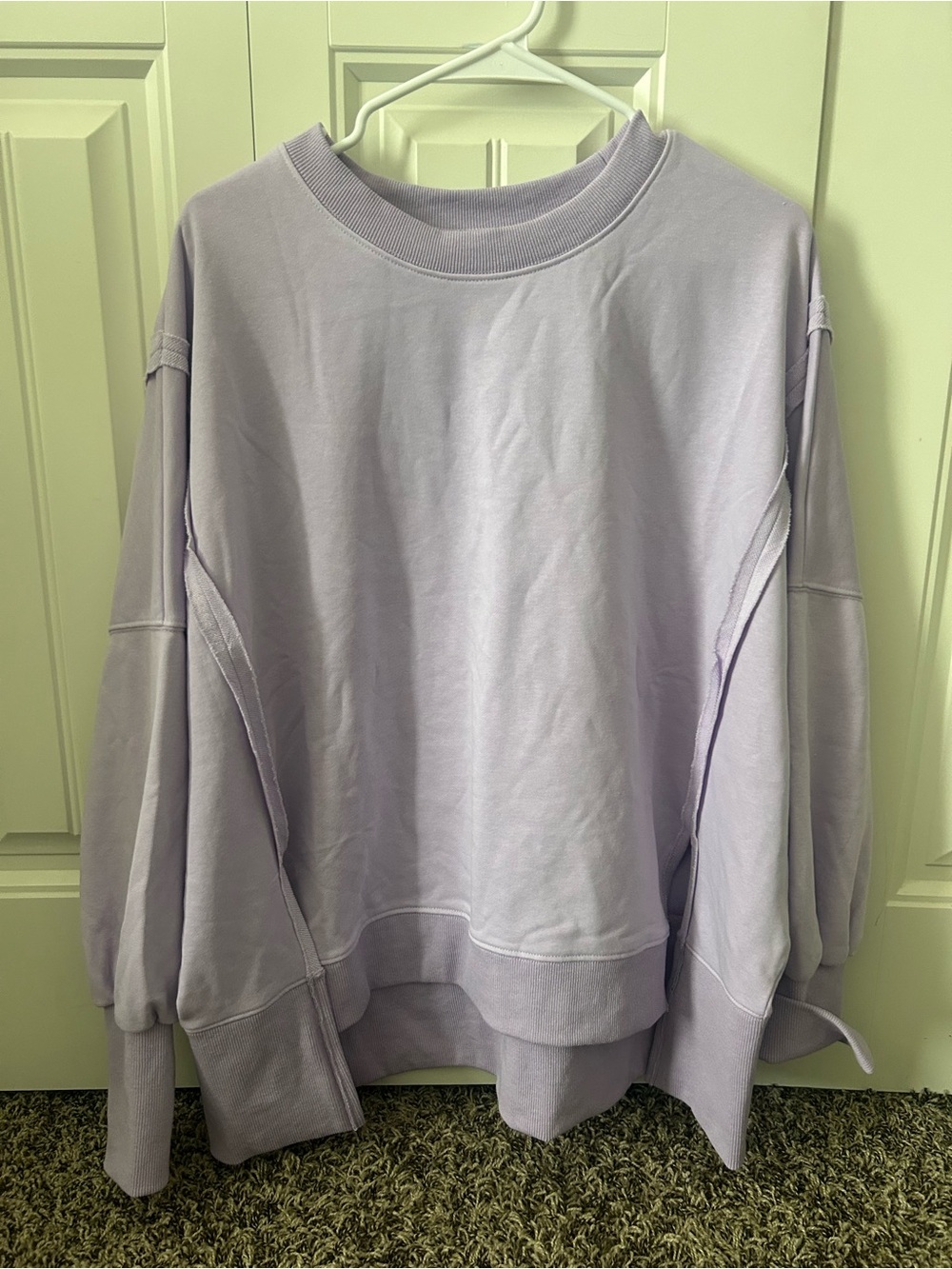 Peach Love California Lavender Oversized Crew Sweatshirt